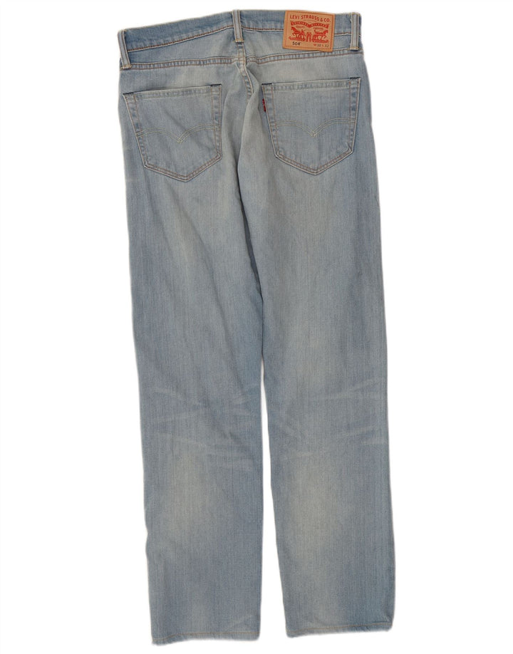 LEVI'S Mens 504 Straight Jeans W30 L32 Blue Cotton