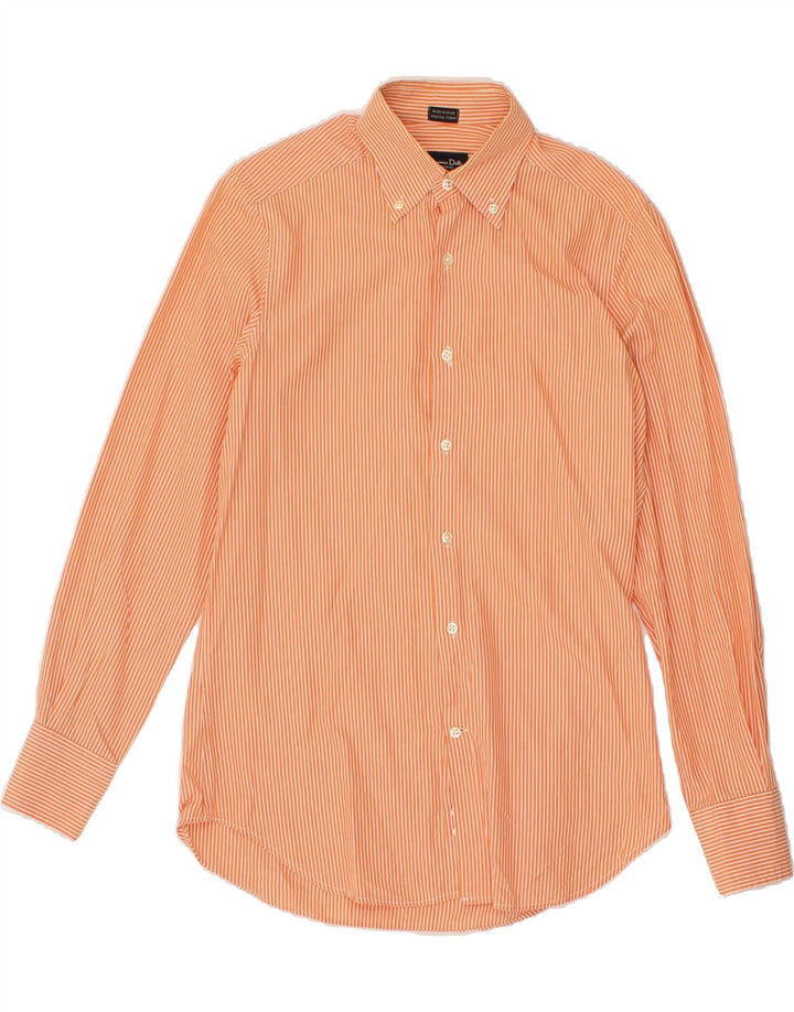 MASSIMO DUTTI Mens Shirt Size 38 15 Medium Orange Pinstripe Cotton Vintage Massimo Dutti and Second-Hand Massimo Dutti from Messina Hembry 