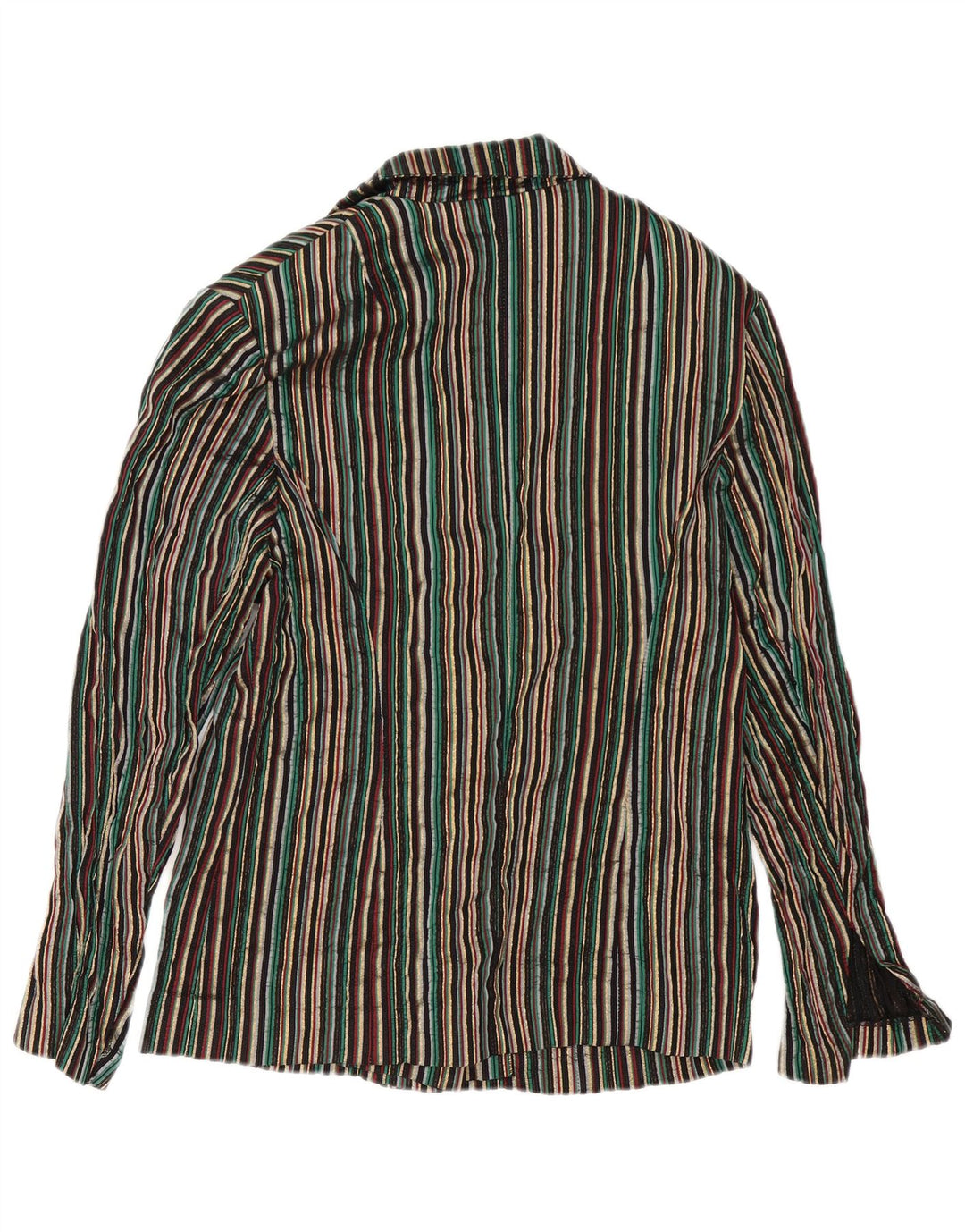 Giacca blazer vintage da donna a 5 bottoni UK 12 a righe multicolori medie