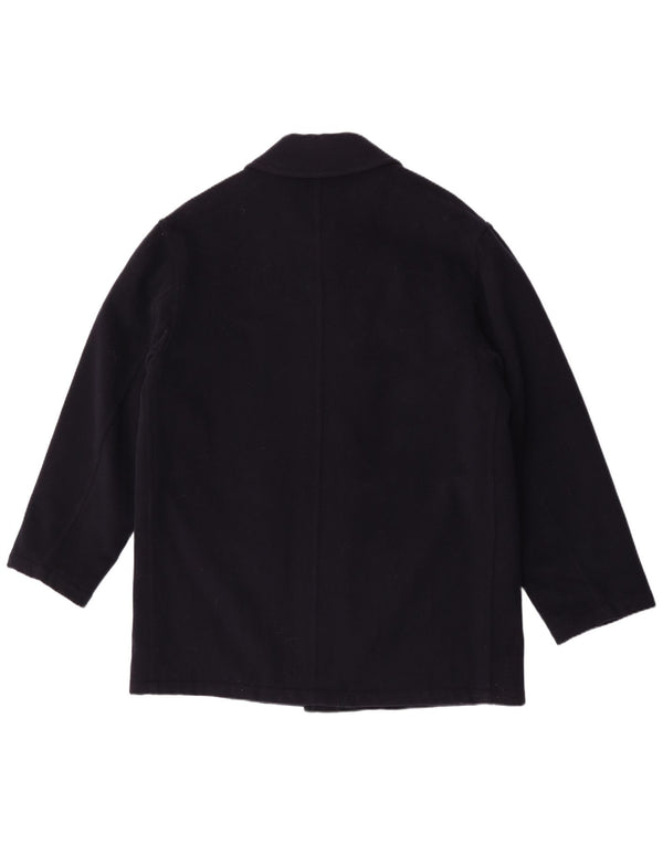 Cappotto da uomo Caesar UK 42 XL Lana vergine blu navy