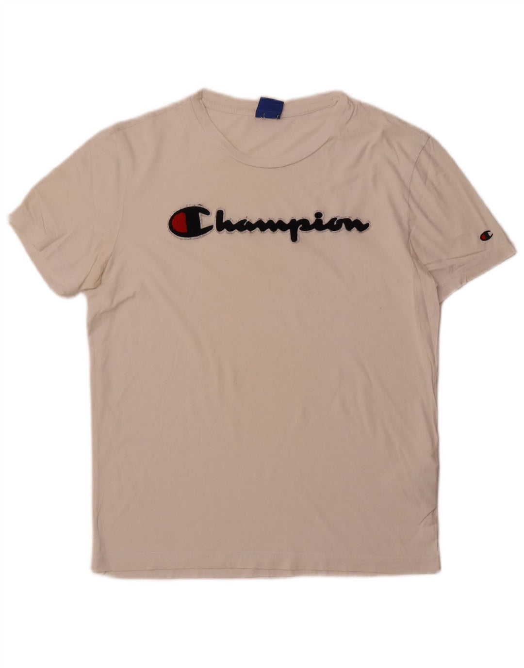 T-shirt grafica da uomo CHAMPION Top in cotone bianco medio