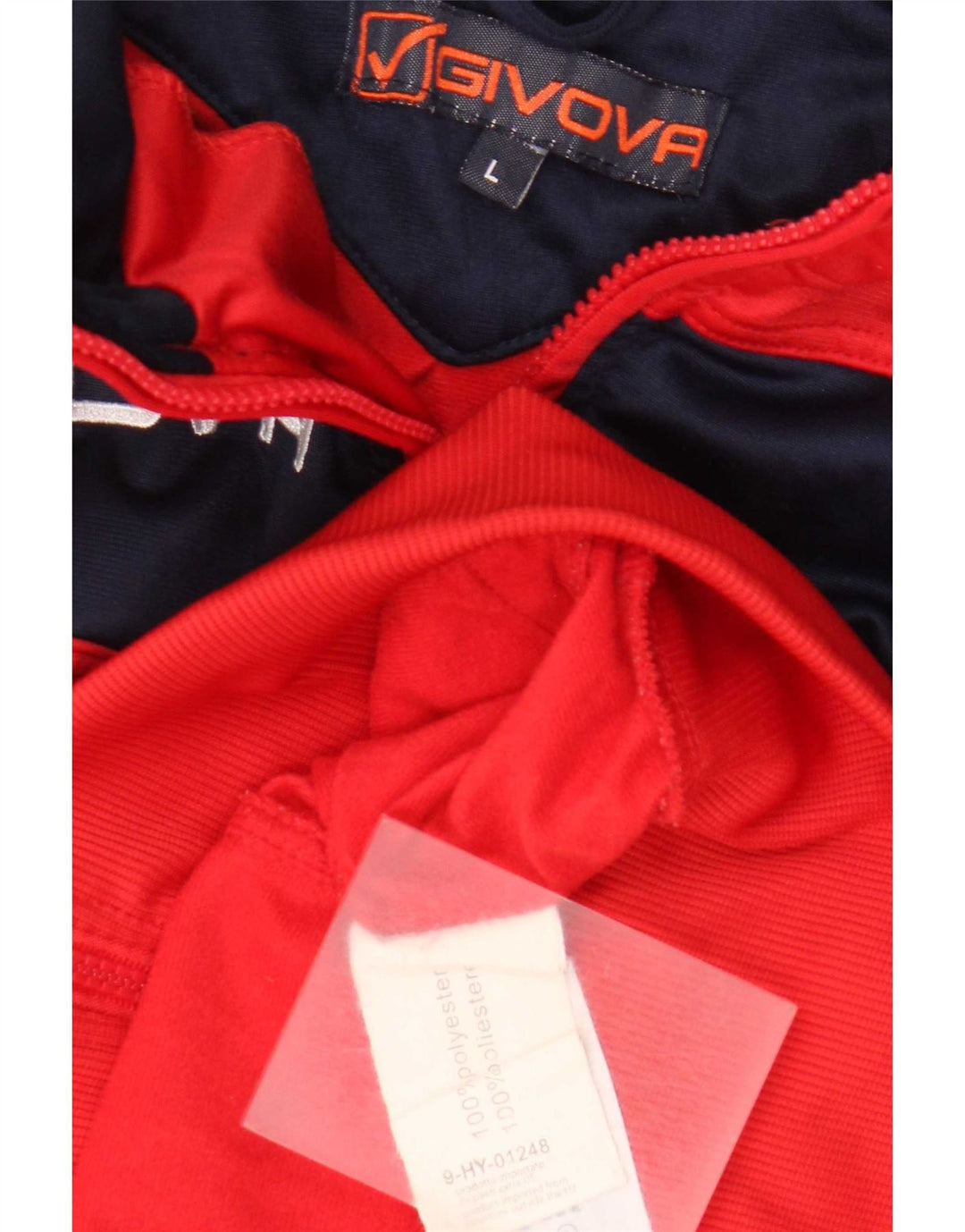 Giacca da ginnastica da uomo con grafica Givova, grande, poliestere color block rosso