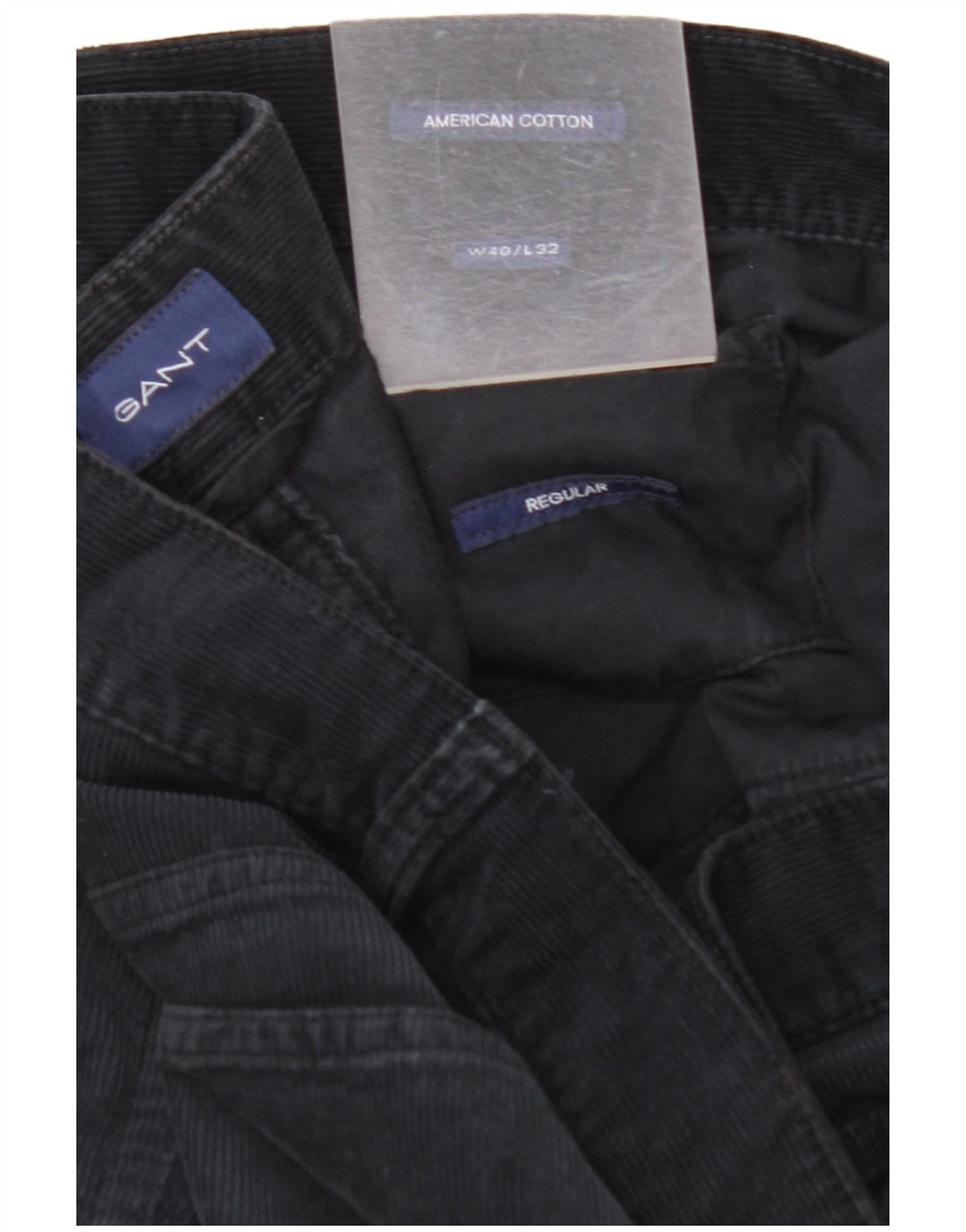 Pantaloni regolari da uomo in velluto a coste GANT W40 L32 in cotone blu navy