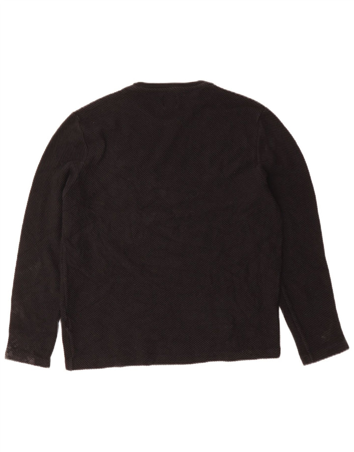 Maglia ZARA da donna a maniche lunghe UK 14 grande cotone nero