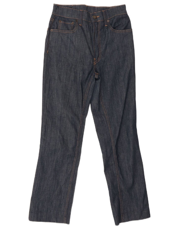 Jeans dritti a vita alta da donna Zara EU 34 2XS W24 L26 Blu navy