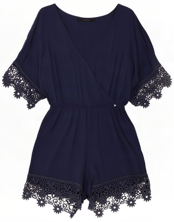 Tuta corta da donna Guess UK 8 Small Blu navy in viscosa
