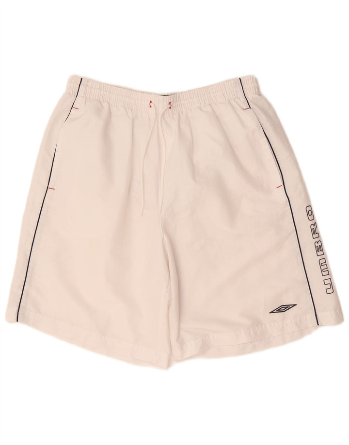 Pantaloncini da bagno grafici da uomo Umbro XL poliestere bianco