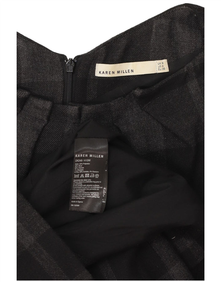 Abito tubino da donna Karen Millen UK 8 piccolo poliestere a quadri nero