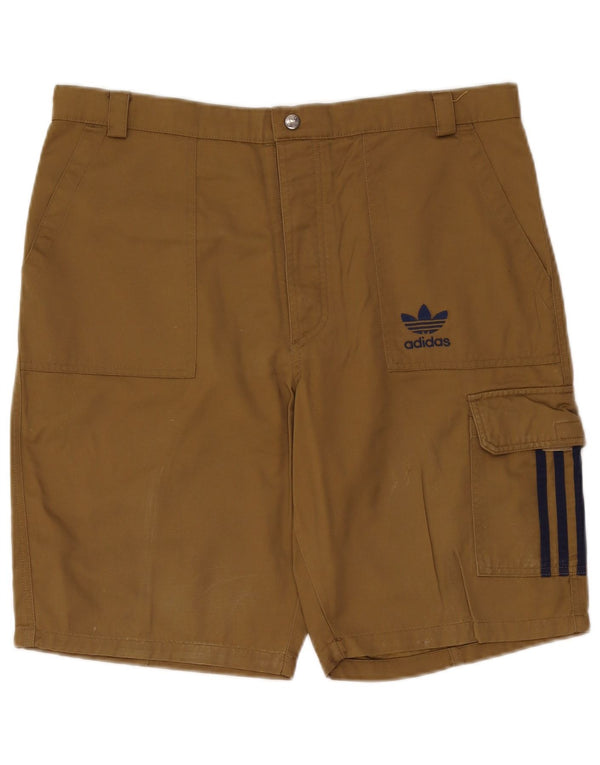 Pantaloncini cargo Adidas da uomo grandi W36 in cotone marrone