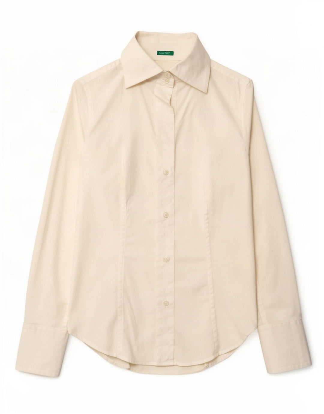 Camicia Benetton Donna UK 12 Medio Bianco