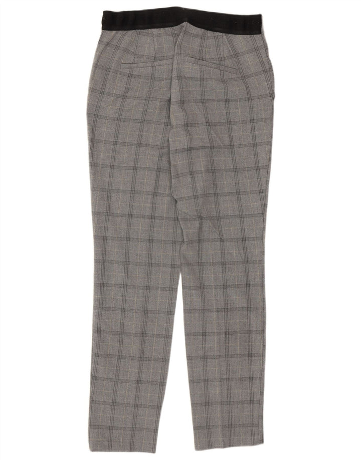 Pantaloni chino slim da donna Zara medi W28 L27 poliestere a quadri grigi