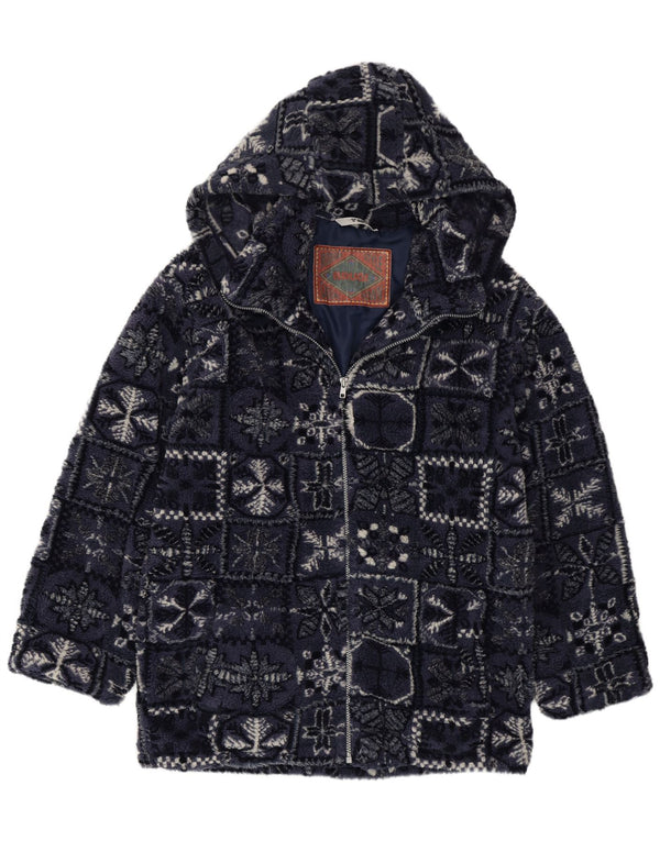 Giacca a vento in pile da uomo Brugi UK 36 Small Blu Navy geometrica invernale