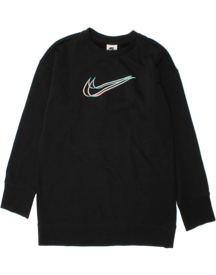 NIKE Boys Graphic Sweatshirt Jumper 10-11 Years Medium Black Cotton Vintage Nike and Second-Hand Nike from Messina Hembry 