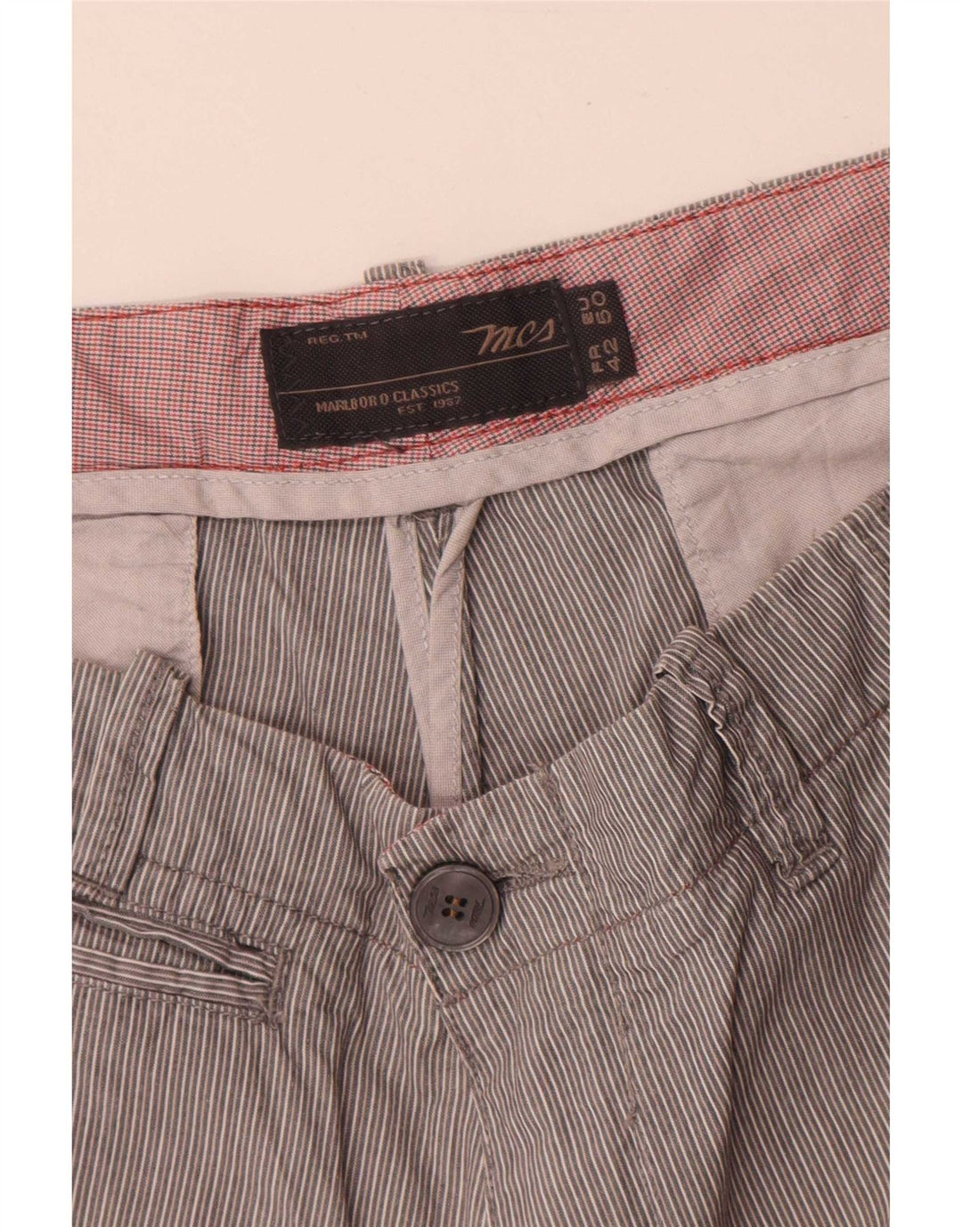 Pantaloncini chino da uomo Marlboro Classics EU 50 Large W34 Gessato grigio
