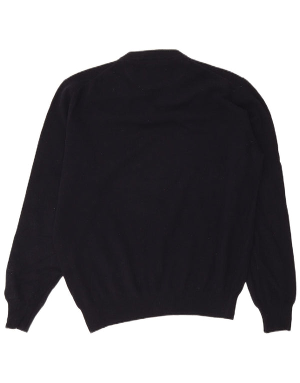 Maglione da uomo con scollo a V Armata Di Mare, grande, in lana blu navy