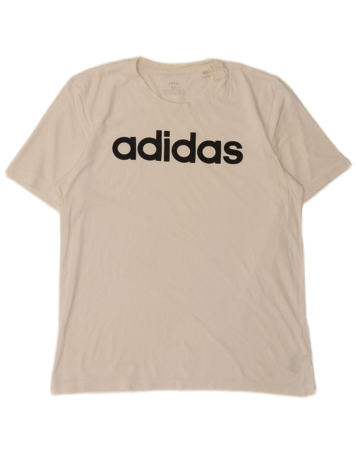 T-shirt grafica da uomo Adidas Top in cotone bianco medio