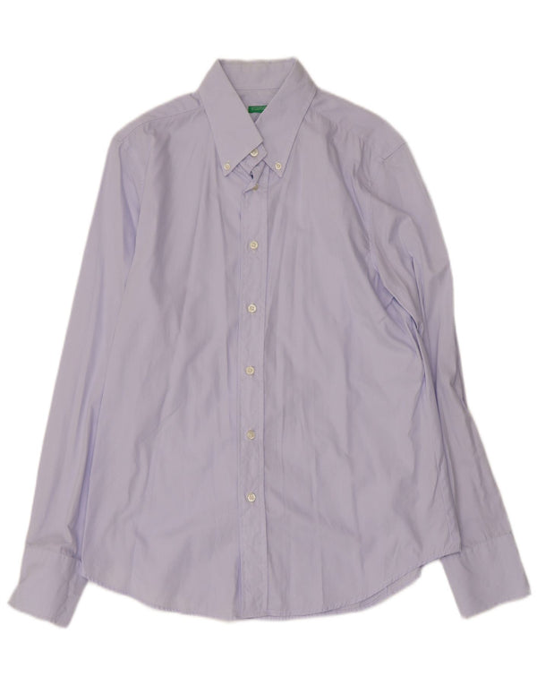 Camicia Uomo BENETTON Large Viola in Cotone
