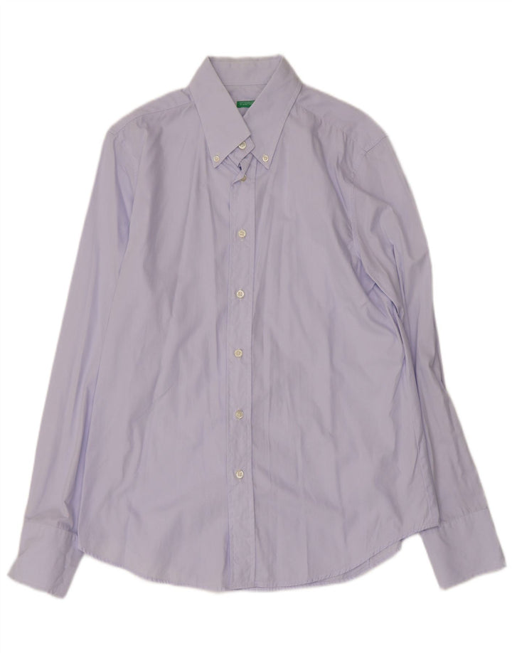 Camicia Uomo BENETTON Large Viola in Cotone