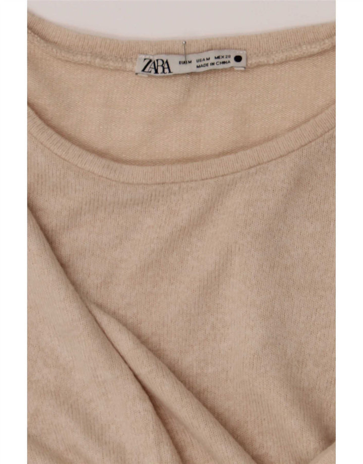 Top corto da donna Zara a maniche lunghe UK 14 Beige medio