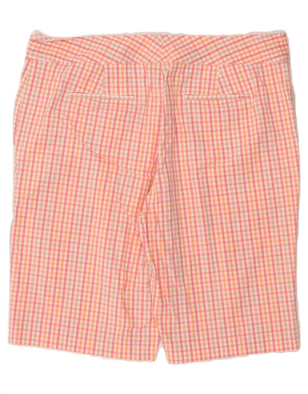 IZOD Womens Casual Shorts US 12 Large W32  Pink Gingham Cotton Vintage Izod and Second-Hand Izod from Messina Hembry 