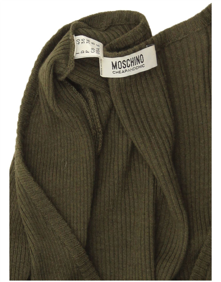 MOSCHINO Abito maglione economico e chic da donna UK 8 Small Khaki