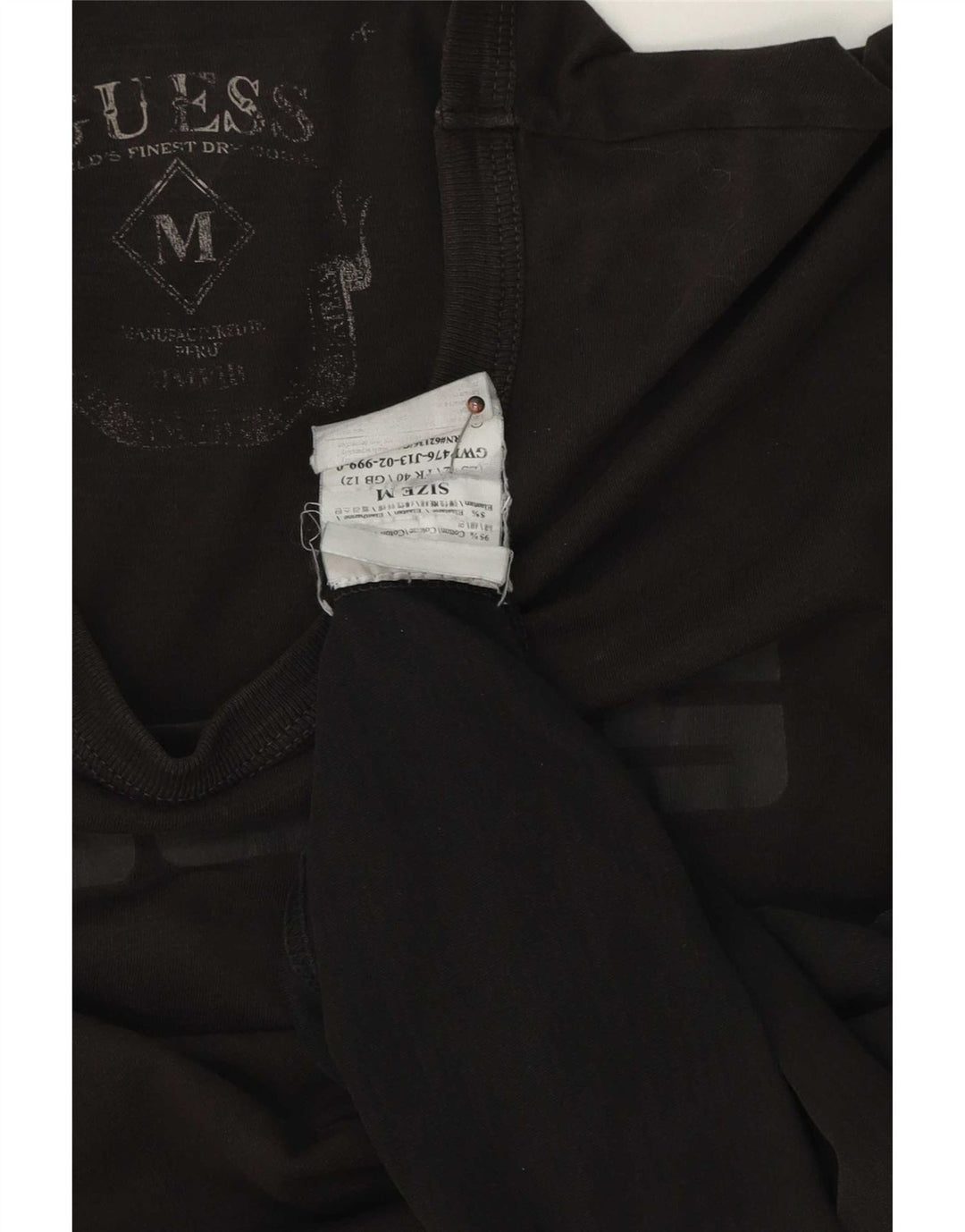 Guess T-shirt grafica da uomo Top in cotone nero medio