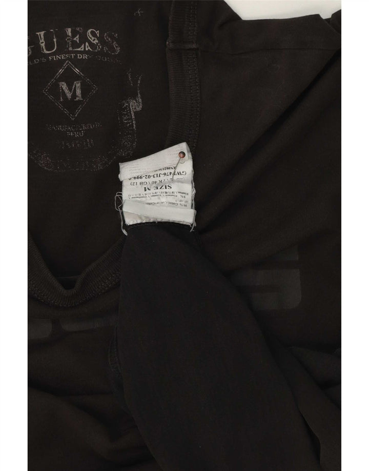 Guess T-shirt grafica da uomo Top in cotone nero medio
