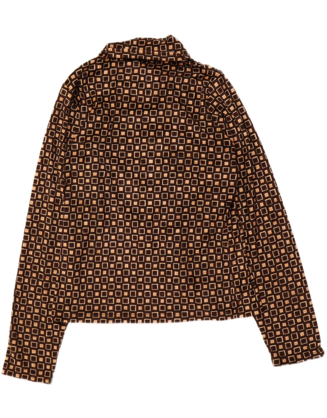 PIMKIE Womens Shirt Blouse UK 12 Medium Brown Geometric Polyester
