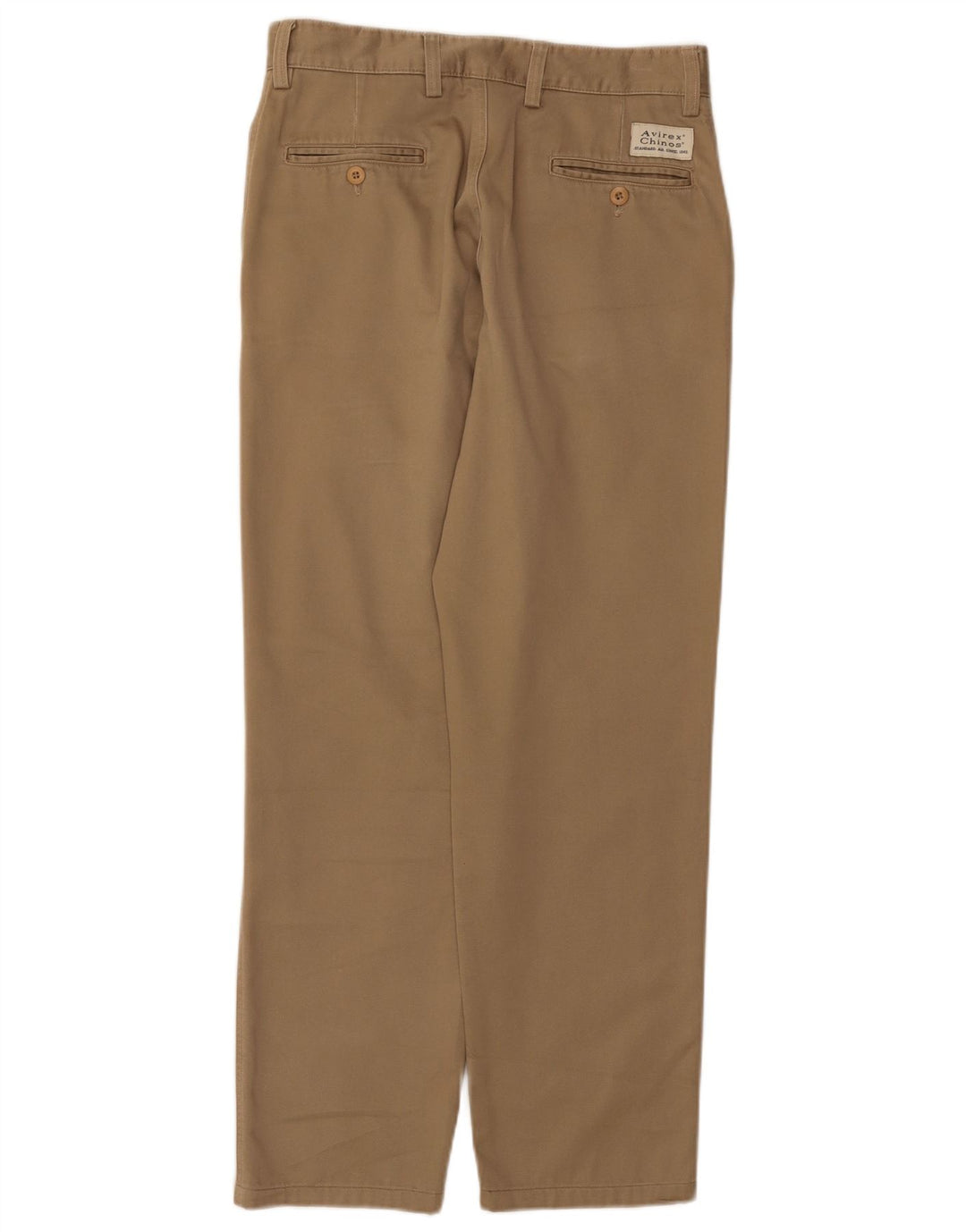 Pantaloni chino dritti da uomo Avirex W30 L28 in cotone beige