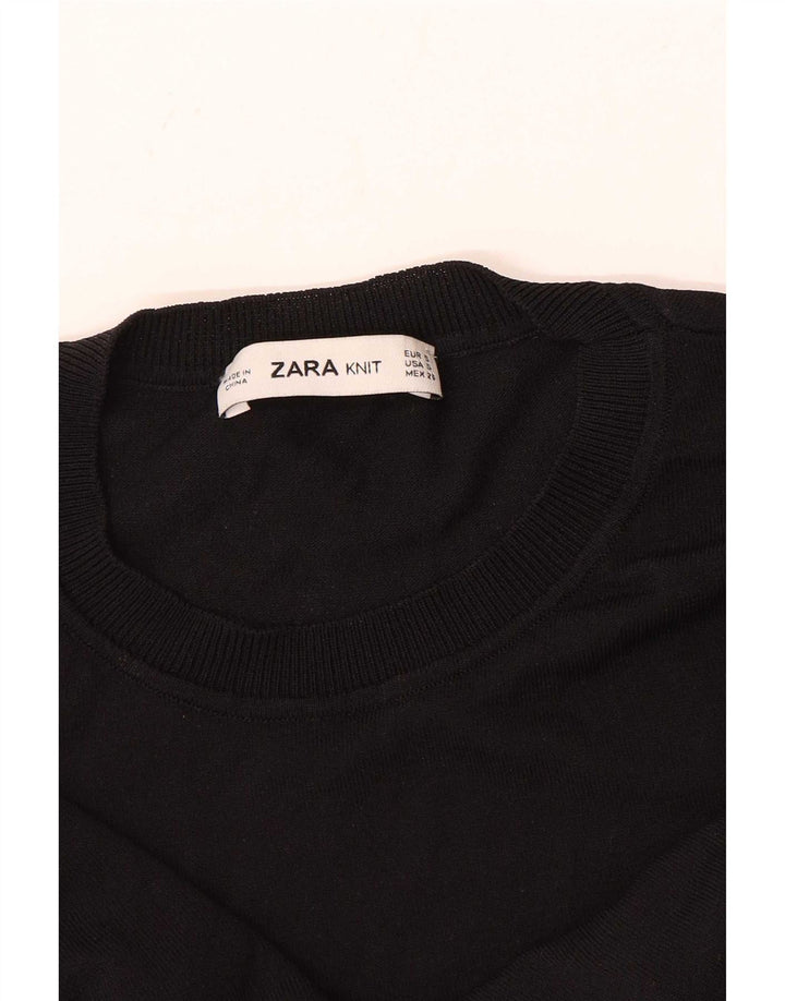 Maglione maglione girocollo da donna Zara UK 10 piccolo nero