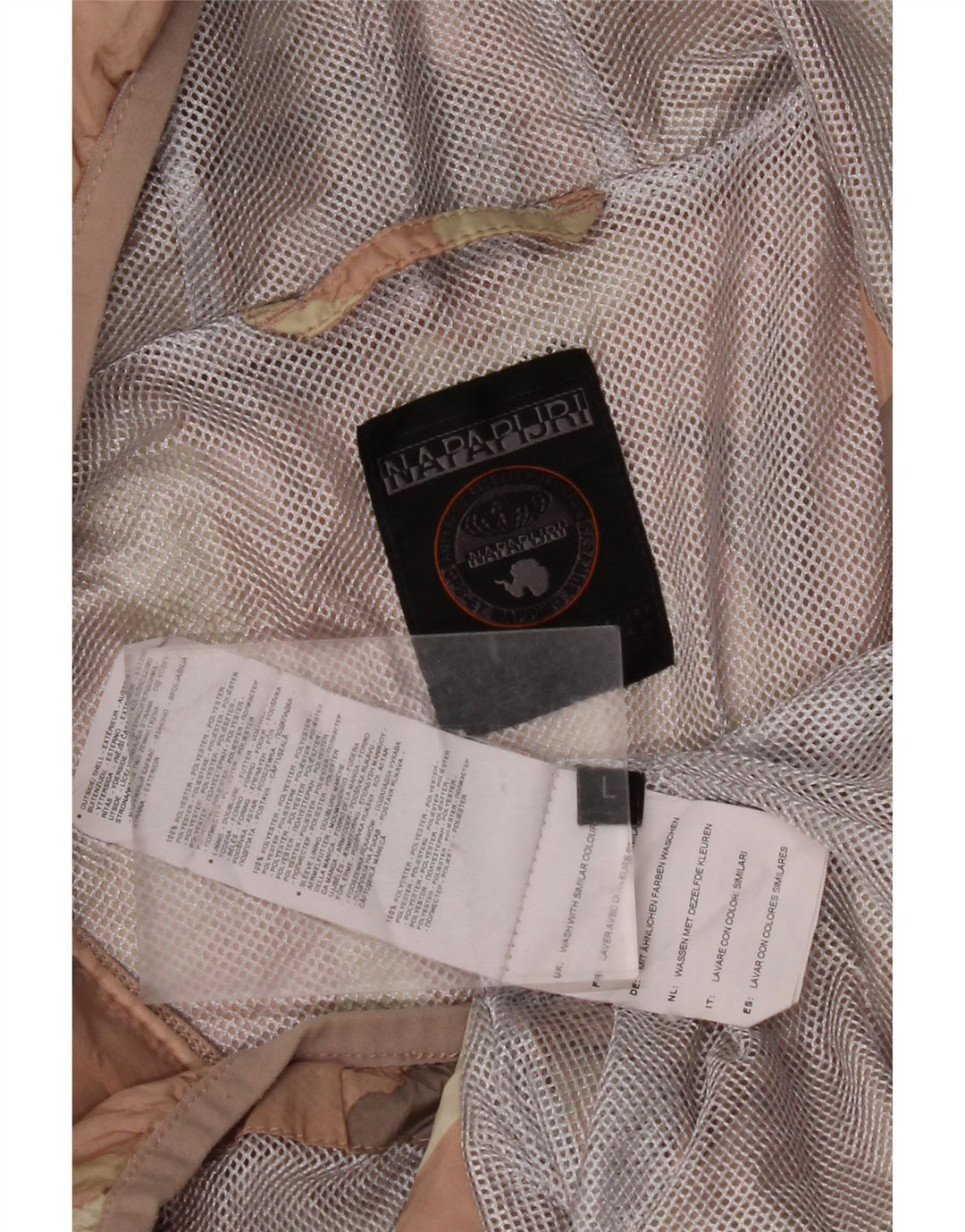 Giacca antipioggia con cappuccio da donna NAPAPIJRI UK 16 grande poliestere mimetico rosa