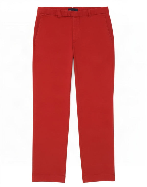 Pantaloni da abito dritti da uomo Polo Ralph Lauren W30 L30 in cotone rosso