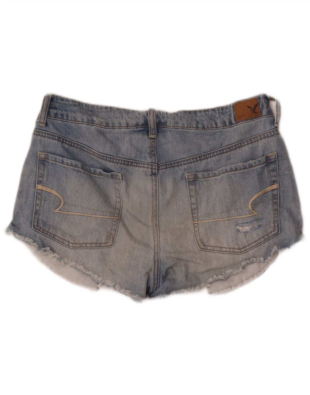 Pantaloncini in denim invecchiato da donna American Eagle US 8 Medium W30 Blu