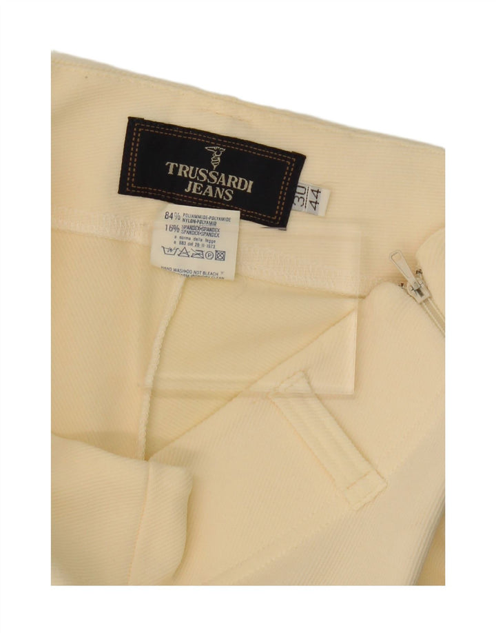 TRUSSARDI Womens Stirrup Casual Trousers IT 44 Medium W30 L30 Off White