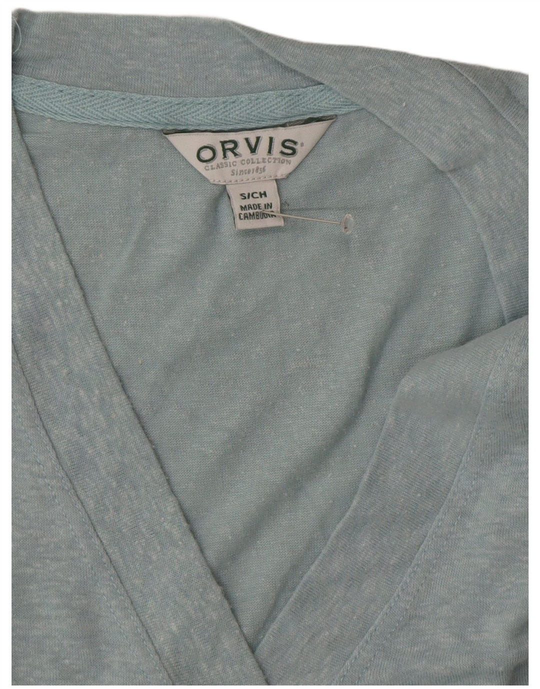 ORVIS Top oversize da donna manica 3/4 UK 10 piccolo blu