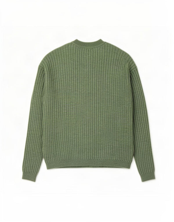 Marks & Spencer Womens Crew Neck Jumper Sweater UK 10 Small Green Flecked