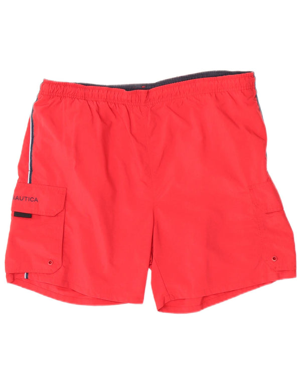 Pantaloncini da bagno da uomo Nautica grandi in nylon rosso