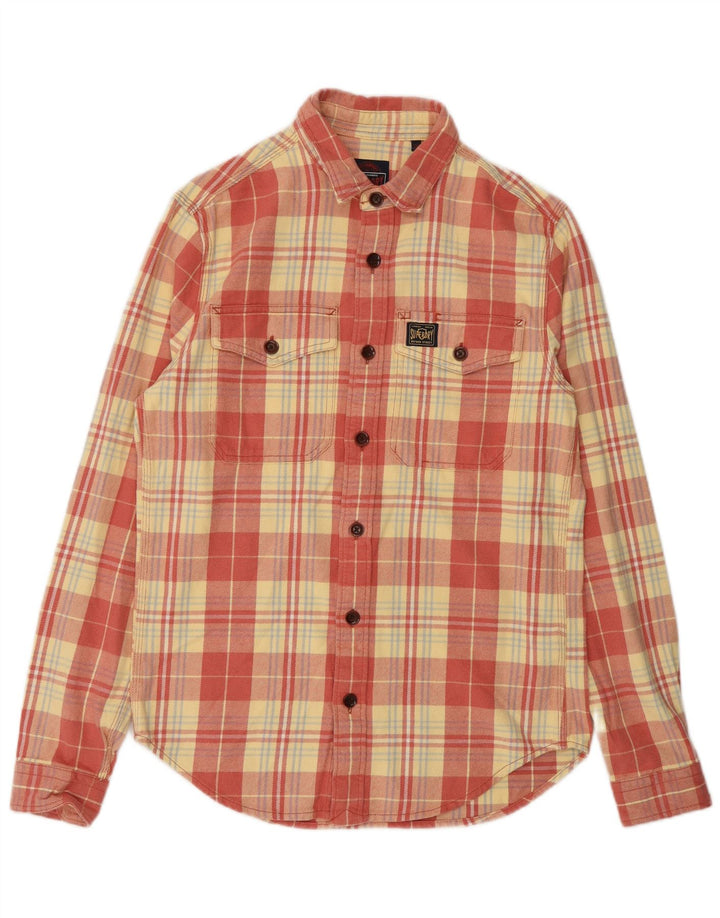 Camicia da uomo in flanella Superdry in cotone a quadri rossi piccoli