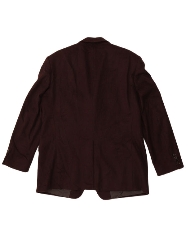 Giacca blazer da uomo a 3 bottoni HUGO BOSS UK 40 grande in lana vergine bordeaux
