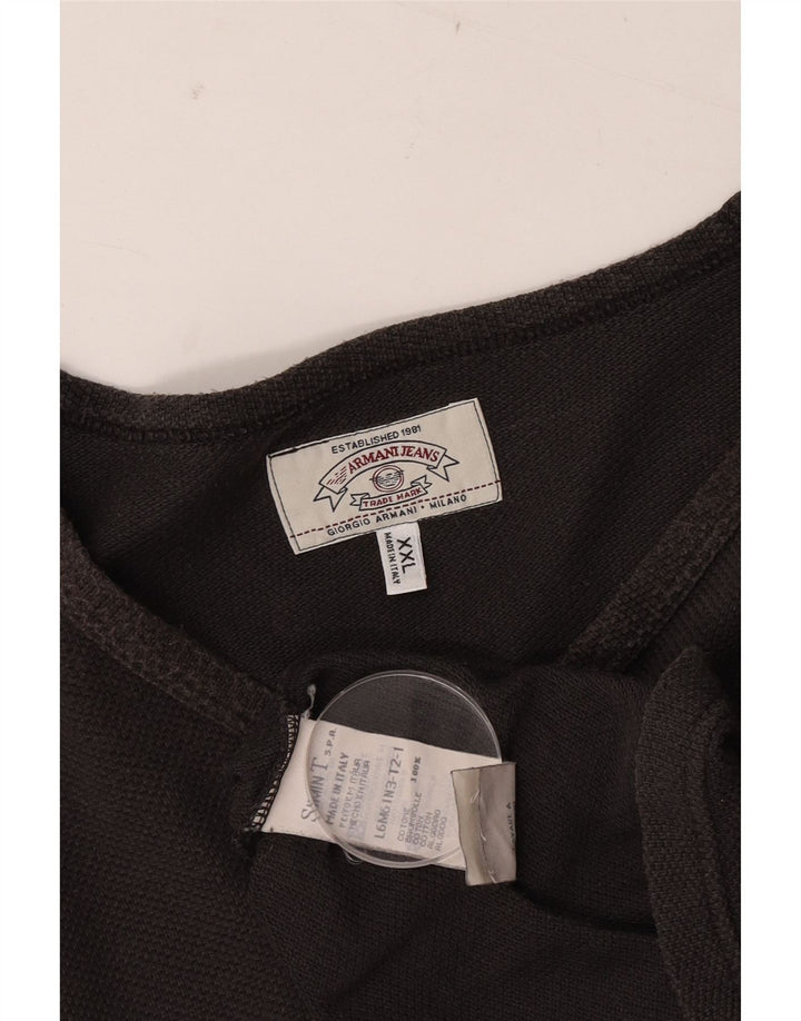 Armani Jeans Uomo Top Manica Lunga 2XL Cotone Grigio