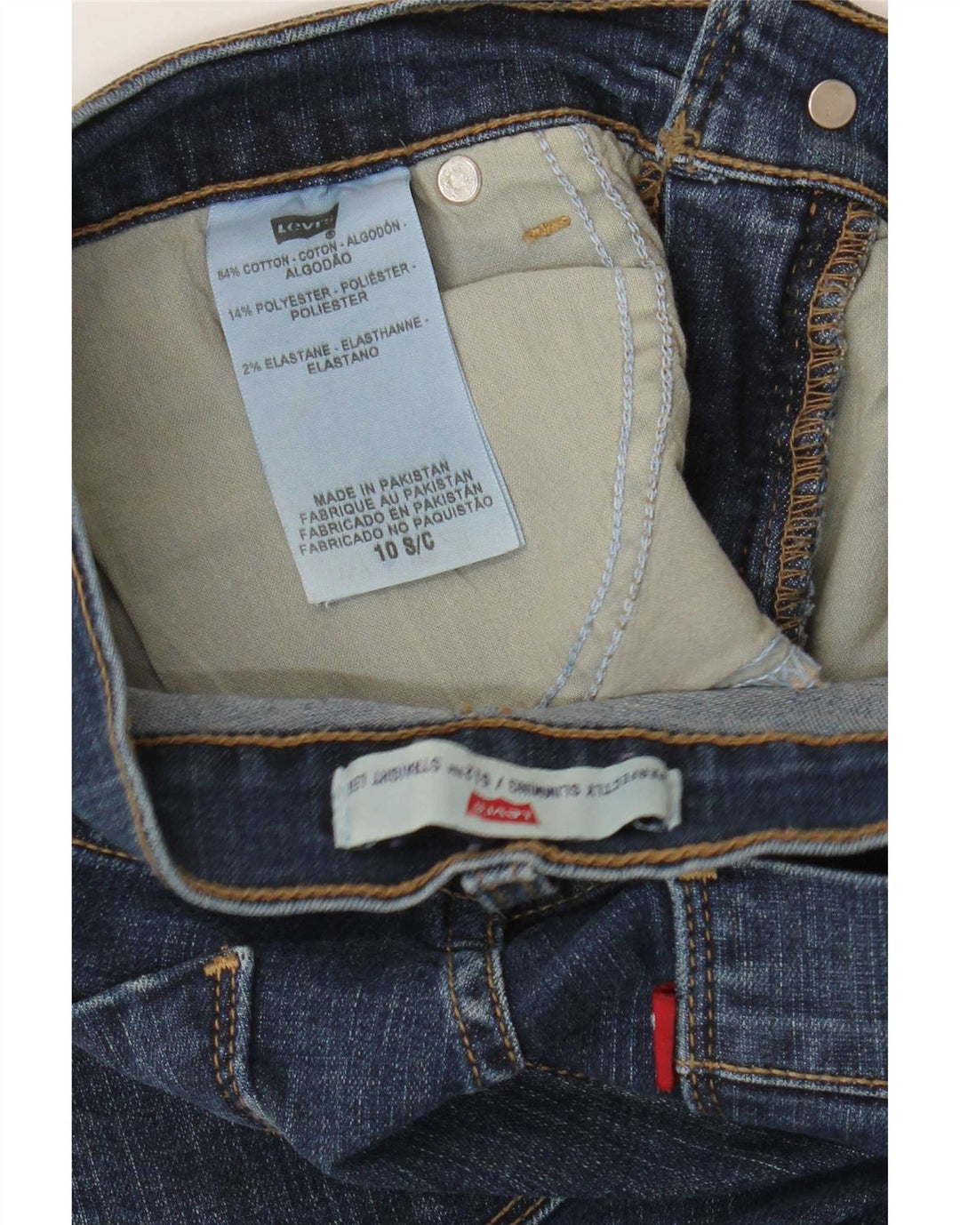 Levi's Donna 512 Jeans dritti US 10 Large W28 L29 Blu Navy