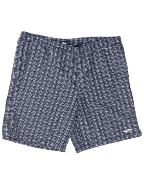 Pantaloncini da bagno da uomo Umbro XL blu navy a quadri in poliestere