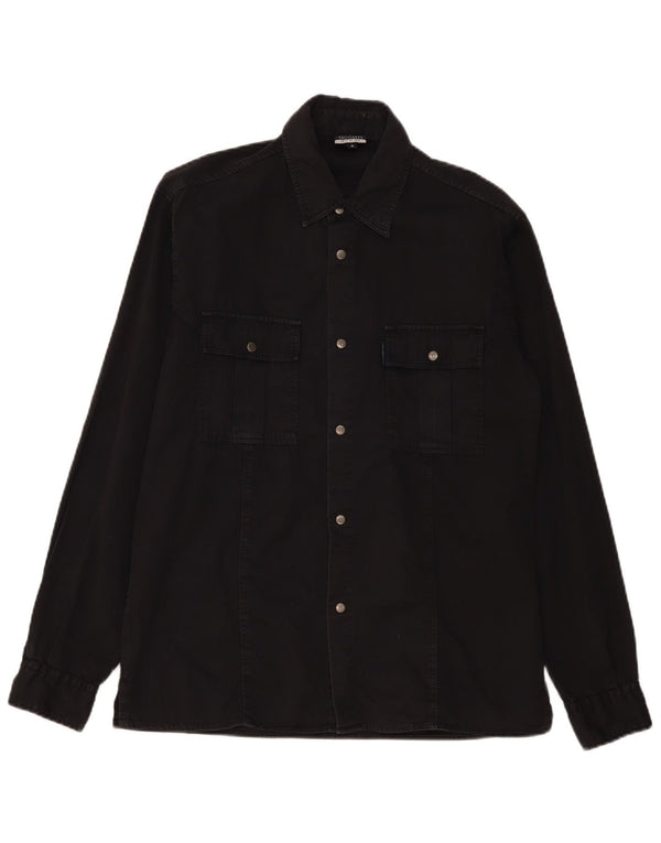 Camicia Trussardi Uomo in Denim Nero Medio Cotone