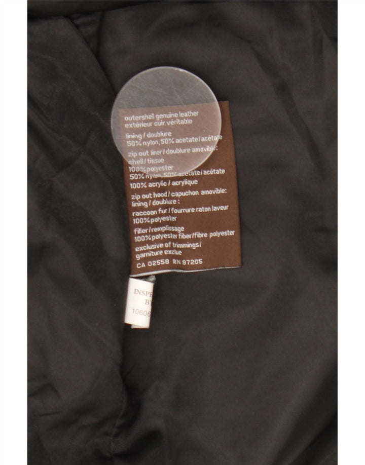 Giacca in pelle con cappuccio da donna Danier UK 8/10 piccola in pelle nera