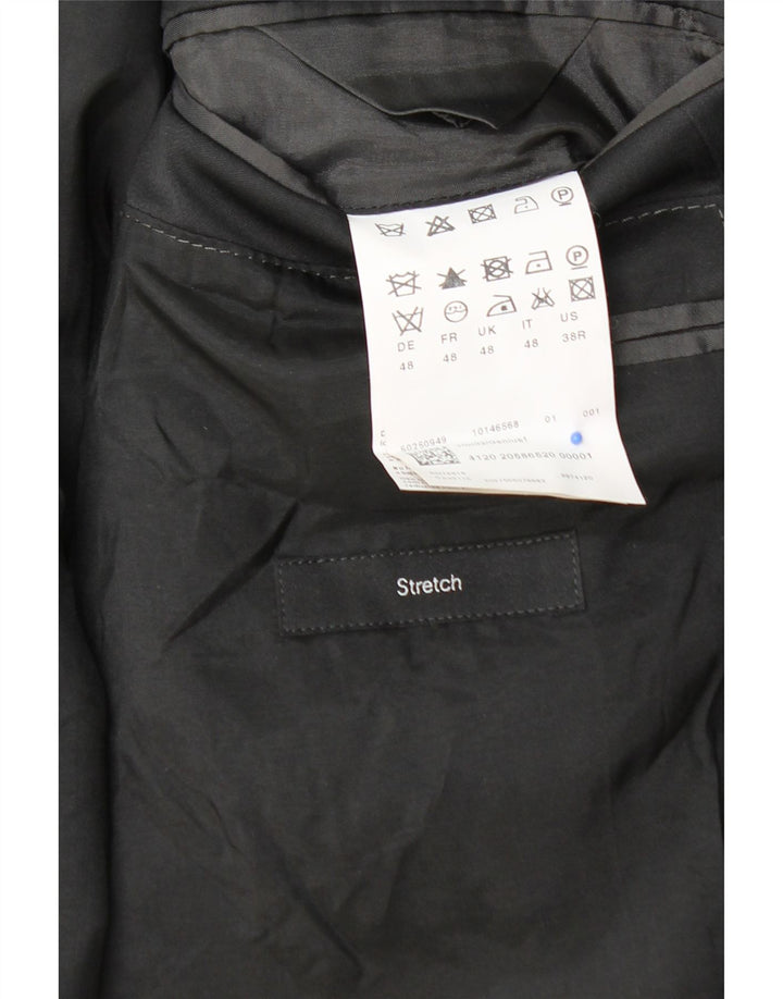 HUGO BOSS Mens 2 Button Blazer Jacket IT 48 Medium Black Wool