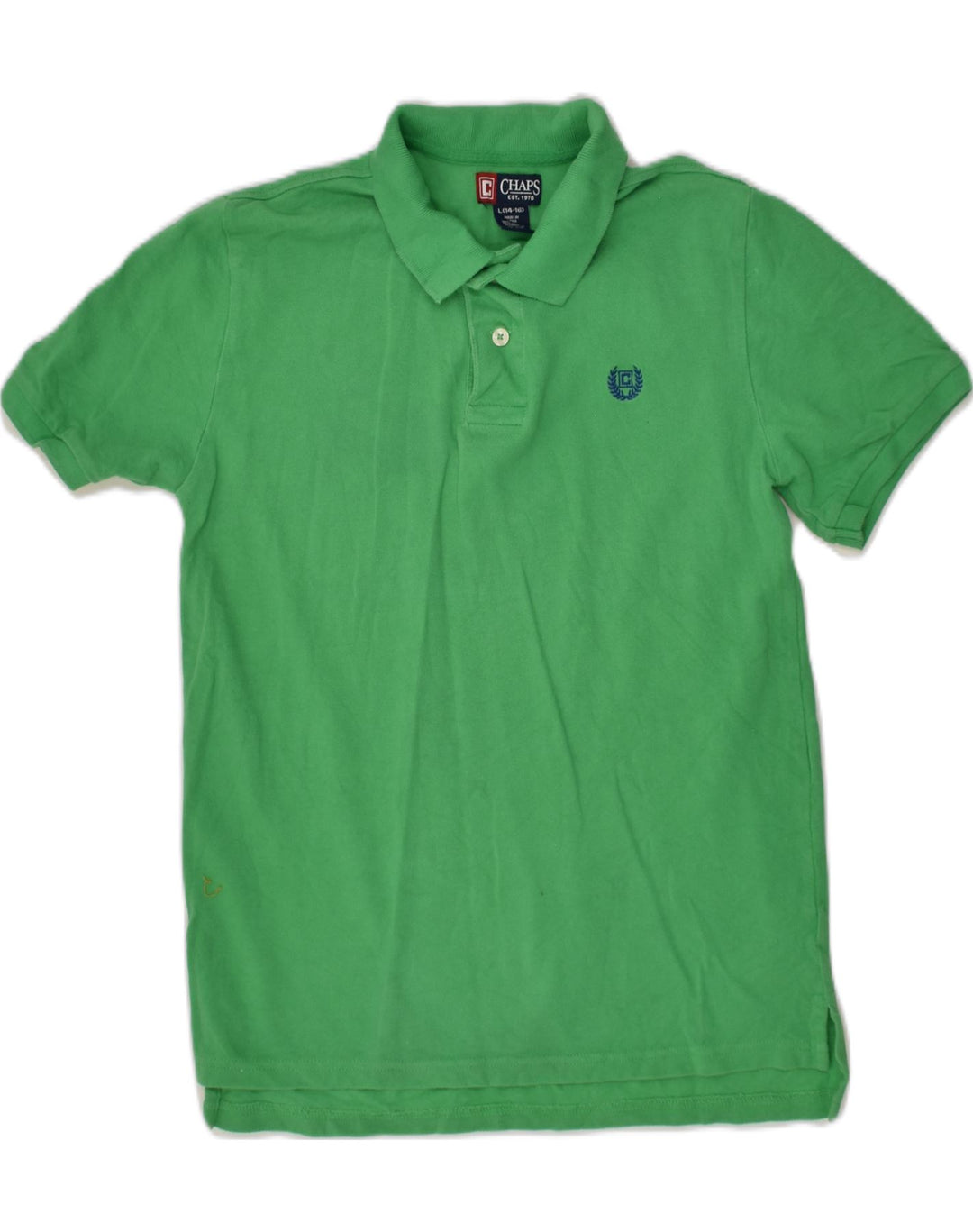 CHAPS Boys Polo Shirt 14-15 Years Large Green Cotton | Vintage Chaps | Thrift | Second-Hand Chaps | Used Clothing | Messina Hembry 