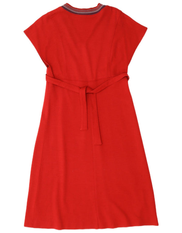 Abito a trapezio vintage da donna UK 12 rosso medio