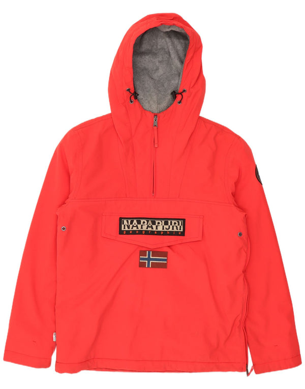 Giacca anorak da uomo con vestibilità regolare con cappuccio Geographic Napapijri UK 38 rossa media
