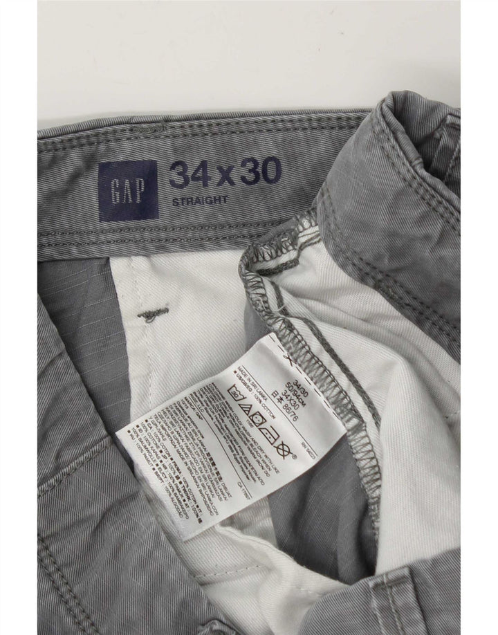 Pantaloni chino dritti da uomo Gap W34 L30 in cotone grigio