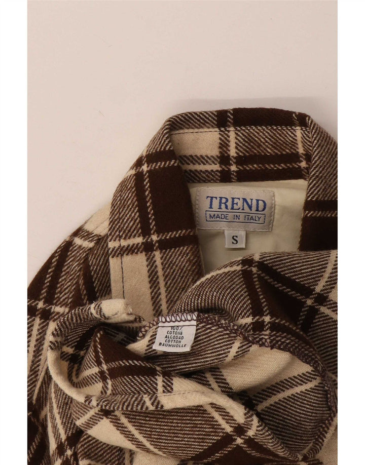Camicia da uomo in flanella da boscaiolo Trend, piccolo cotone a quadri marrone